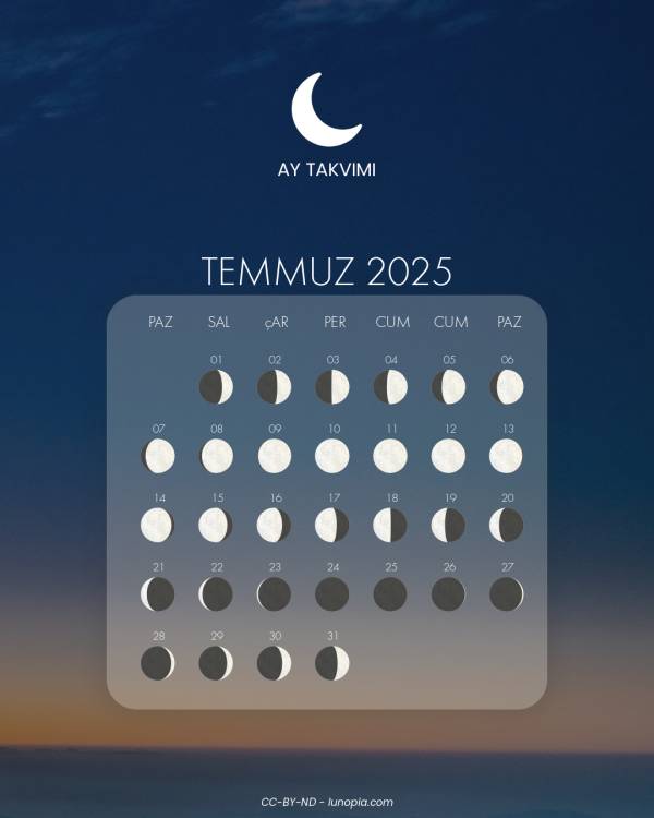 Ay takvimi temmuz 2025