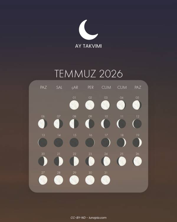 Ay takvimi temmuz 2026